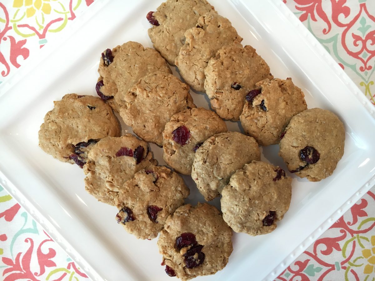 Peanut Butter Oatmeal with Cranberries Cookie Recipe