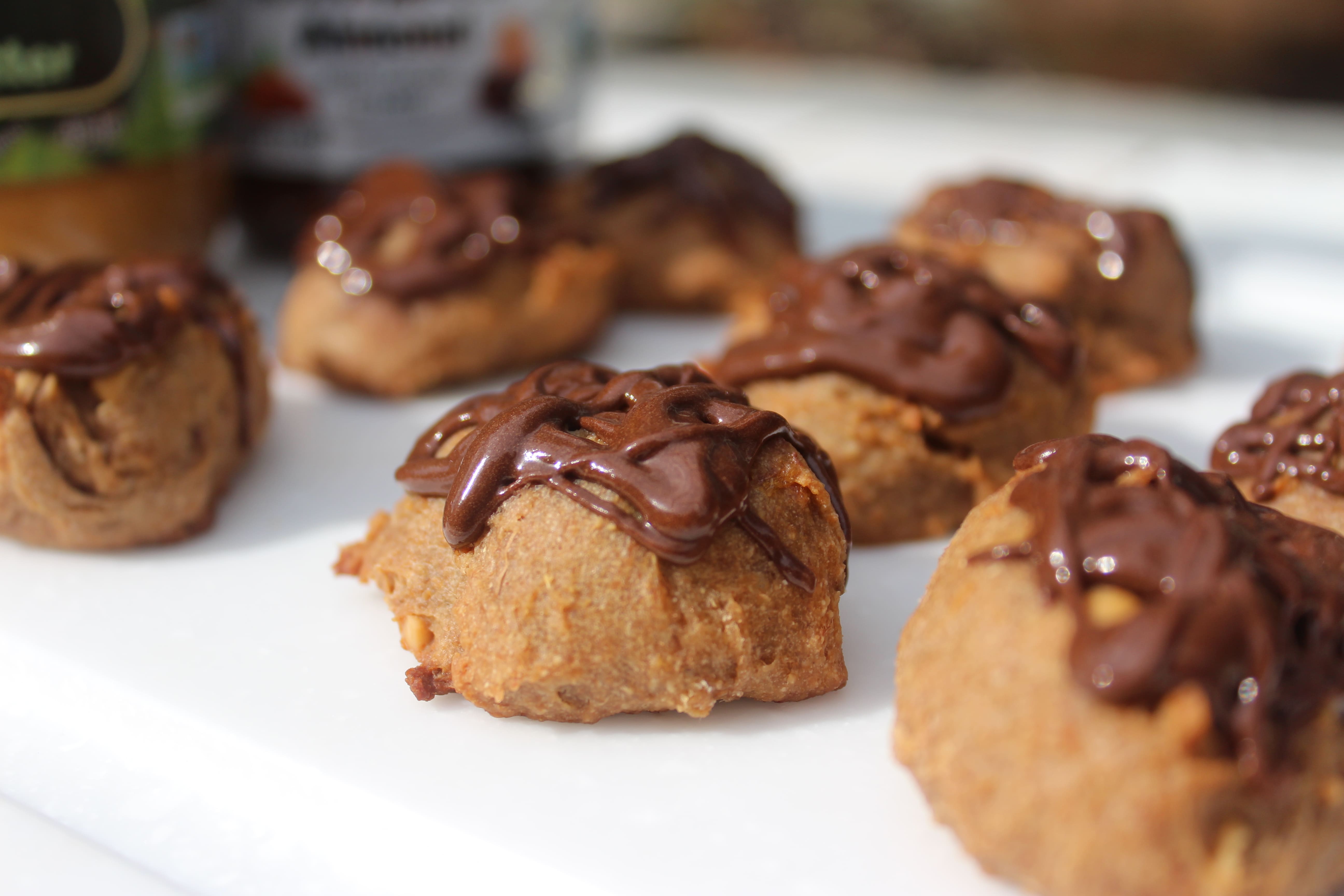 Banana Biscuits Drizzled with Chocolate Nut Butter Recipe