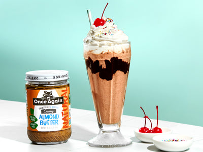 Chocolate-Almond Butter Malted Milk Shake