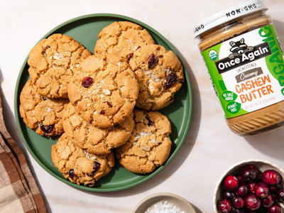 Cashew Butter Cookies with Cranberries and Sea Salt
