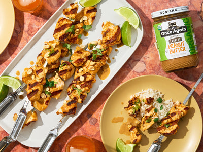 Grilled Peanut-Coconut Chicken Skewers