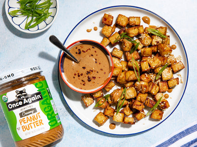 Roasted Tofu with Peanut Butter Chili Sauce