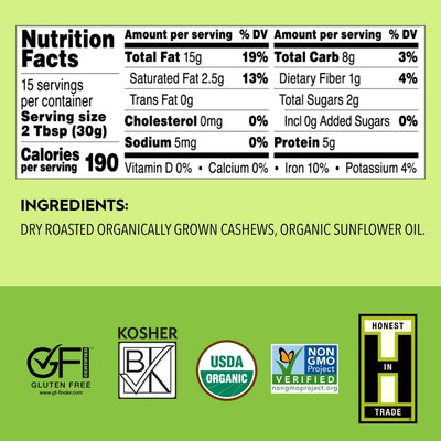 Once Again Cashew Butter Organic Cashew Butter