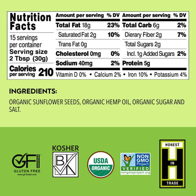 Once Again Sunflower Butter Organic Sunflower Hemp Butter